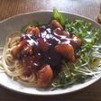 照り焼きチキンのパスタ。