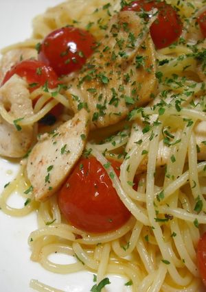 トマトと鶏肉の粒マスタードパスタ-レシピのメイン写真