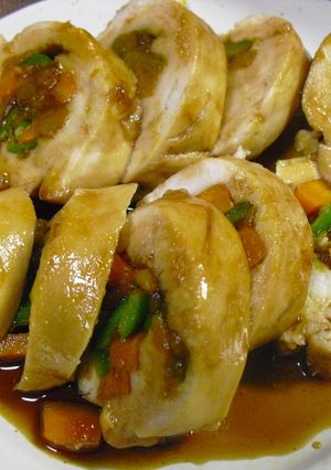 鶏ムネ肉の野菜巻き☆照りダレで♪-レシピのメイン写真
