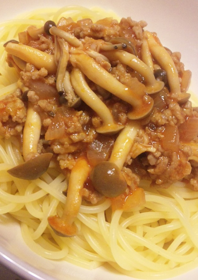 簡単パスタ★ミートソースwithしめじ★-レシピのメイン写真