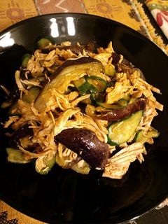 ゆで鶏となすの中華サラダ-レシピのメイン写真