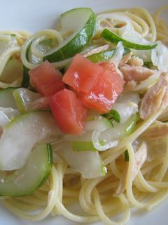 ツナ缶と残り野菜で簡単冷製パスタ♪-レシピのメイン写真