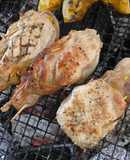 バーベキューに♪豚肉のカレーピラフはさみ