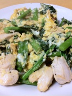 つるむらさきと鳥肉のチャンプル-レシピのメイン写真