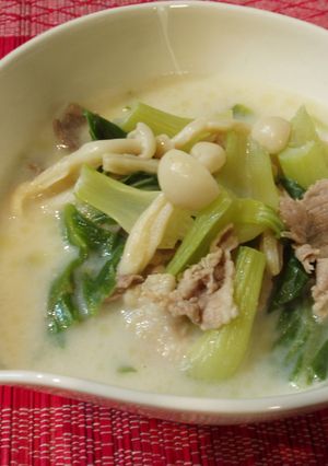 豚肉と青梗菜のミルクスープ-レシピのメイン写真