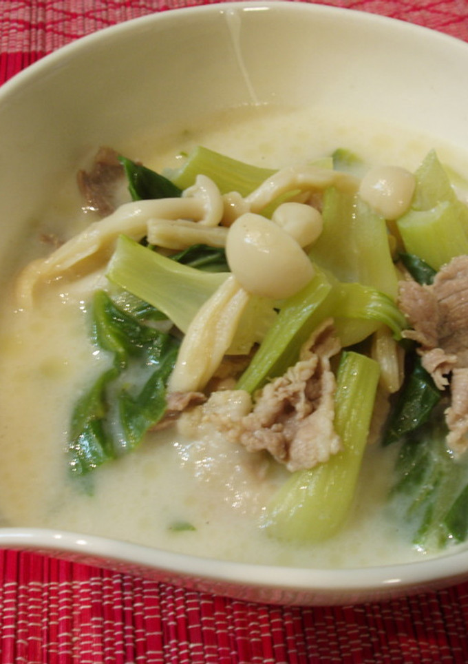 豚肉と青梗菜のミルクスープ-レシピのメイン写真