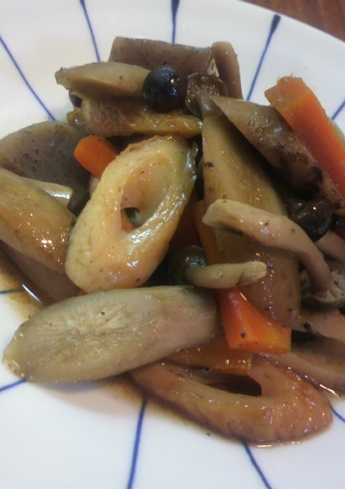 簡単ごぼうこんにゃくしめじ煮物-レシピのメイン写真