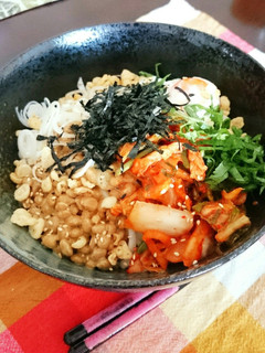 1人暮らしの簡単ランチ 納豆キムチうどん-レシピのメイン写真