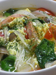 トマトとチョリソーの温麺-レシピのメイン写真