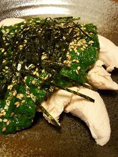 ♡◎モロヘイヤの白だし和えのささみがけ-レシピのメイン写真