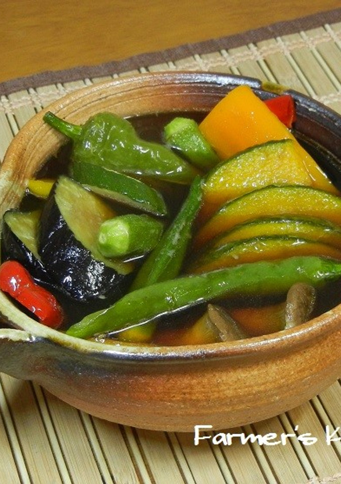 【農家のレシピ】夏野菜の揚げびたし-レシピのメイン写真