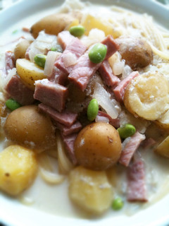 じゃがいもとベーコンのミルクスープパスタ-レシピのメイン写真