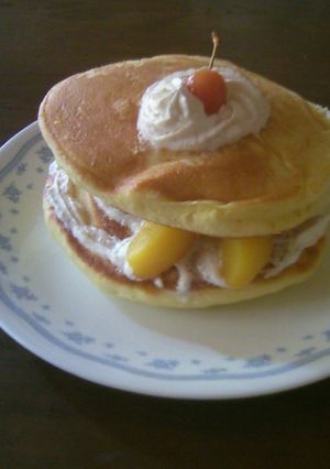 オーマイ厚焼きふんわリッチホットケーキ-レシピのメイン写真