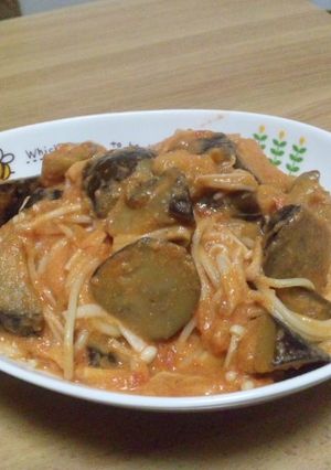 楽うまナスのトマトクリームパスタ-レシピのメイン写真