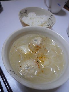 つくねで具沢山味噌汁-レシピのメイン写真