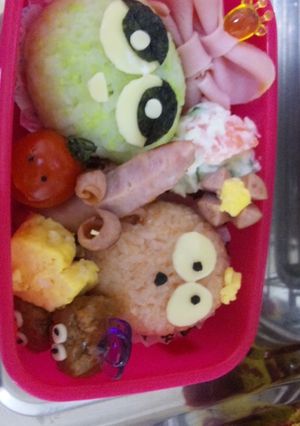 キャラ弁★ガチャピンとムック仲良し弁当-レシピのメイン写真