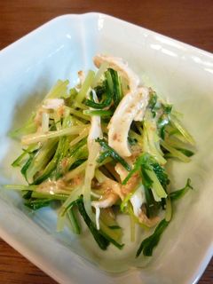 ささ身と水菜の簡単和風サラダ(^-^)v-レシピのメイン写真