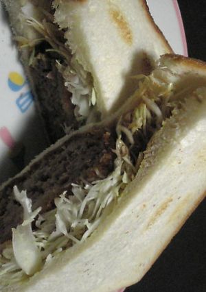 コンビニクッキング「メンチカツサンド」-レシピのメイン写真