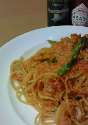 カニ＆ホタテ缶で絶品トマトクリームパスタ-レシピのメイン写真