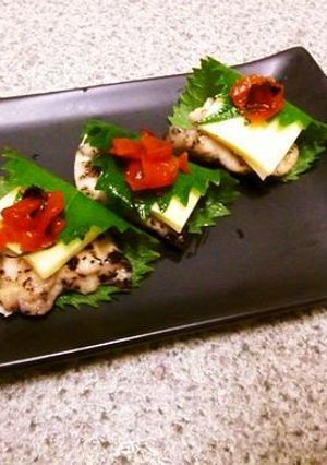 赤紫蘇風味の鶏とチーズの大葉巻き　-レシピのメイン写真