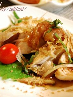 ヘルシー♪蒸し鶏の梅青紫蘇かけ-レシピのメイン写真
