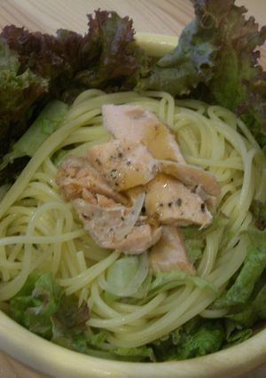 青じそドレッシングでヘルシー鮭パスタ-レシピのメイン写真