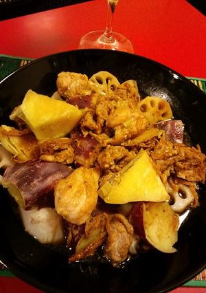 さつま芋と鶏肉の豆鼓醤&甜麺醤蒸し-レシピのメイン写真