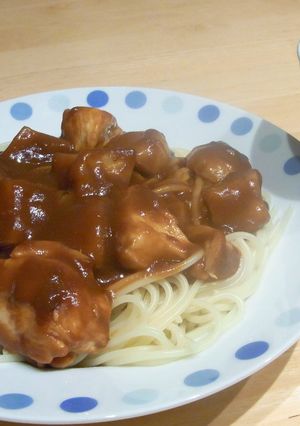 鶏肉とじゃがいものデミグラスソースパスタ-レシピのメイン写真