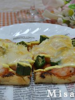 油揚げのチーズ焼きエビとオクラバージョン-レシピのメイン写真
