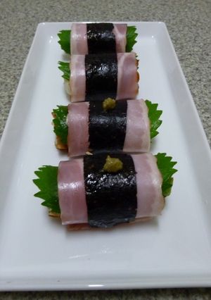 ごま風味オクラとちくわのベーコン巻き-レシピのメイン写真
