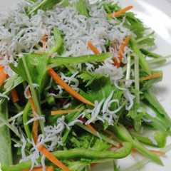 รูปของ 水菜としらすの生野菜サラダ