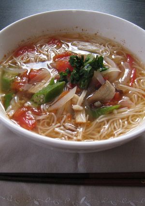 トマトとおくらのさっぱりにゅうめん-レシピのメイン写真