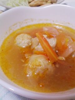 ☆つくね入り~♪中華風スープ☆-レシピのメイン写真