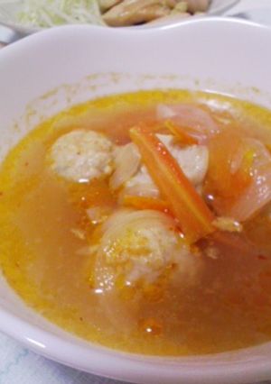 ☆つくね入り～♪中華風スープ☆-レシピのメイン写真