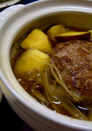 秋・和風味　土鍋で煮込みハンバーグ!!-レシピのメイン写真