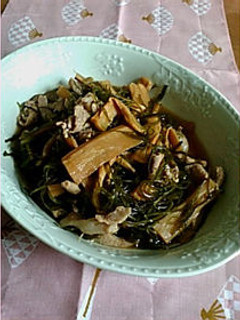 母の味 切り昆布とメンマと豚肉の炒め煮-レシピのメイン写真