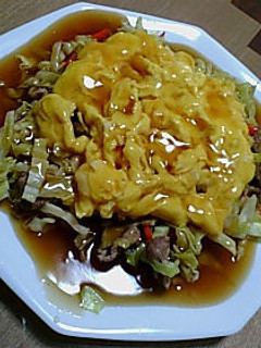 キャベツ+卵+あんかけ=美味しい!-レシピのメイン写真