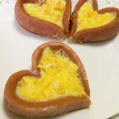 รูปของ キャラ弁♡ハートのウインナーエッグ♡