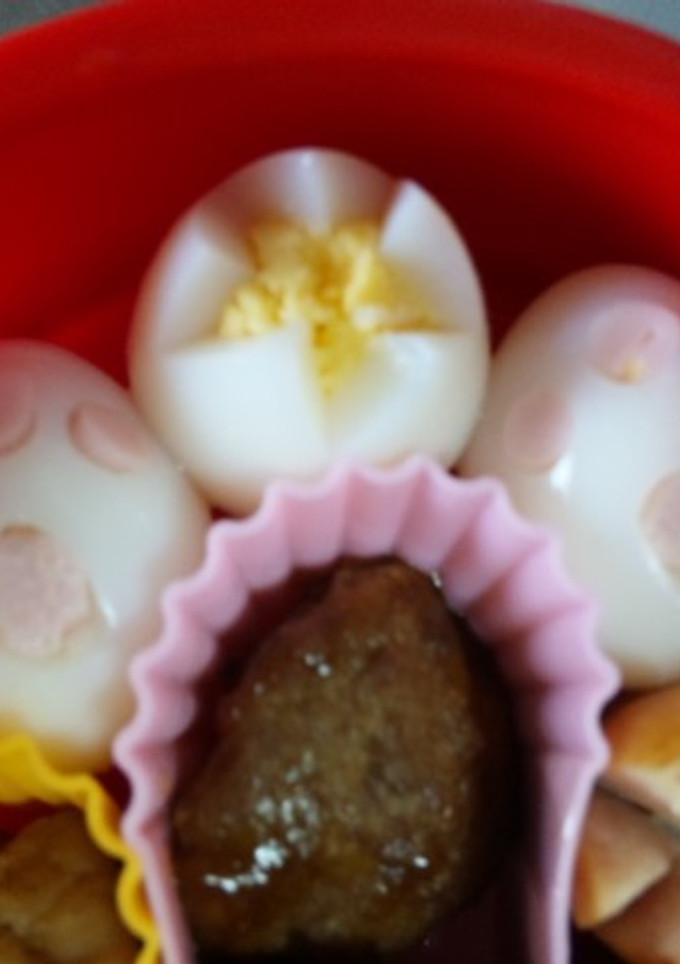 うずらのゆで卵で肉球と☆-レシピのメイン写真