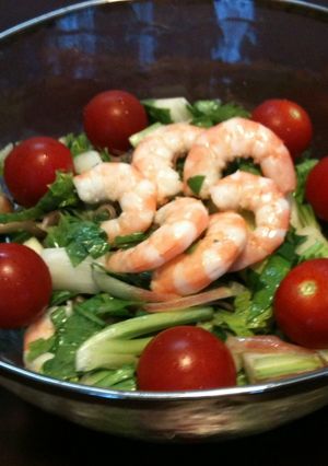 男子ご飯的香味野菜と海老のマリネサラダ-レシピのメイン写真