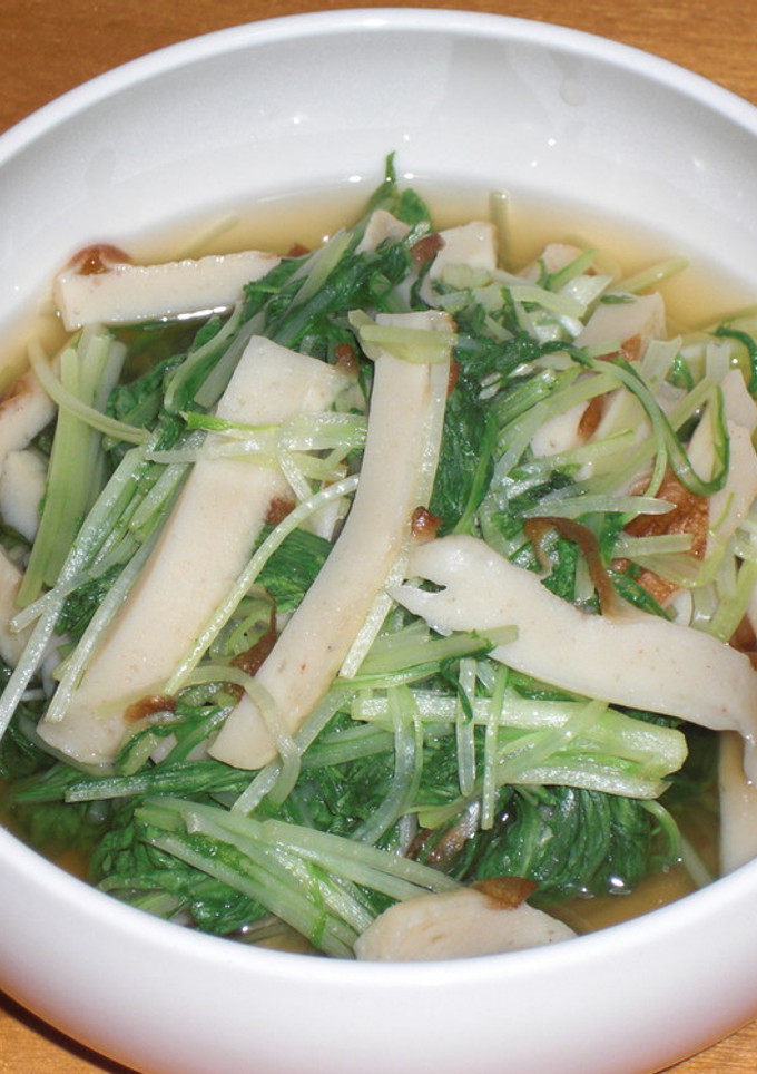 ちくわで出しいらず☆水菜の煮びたし-レシピのメイン写真