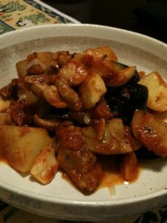 男子ごはん的蓮根と鶏のガーリックトマト煮-レシピのメイン写真