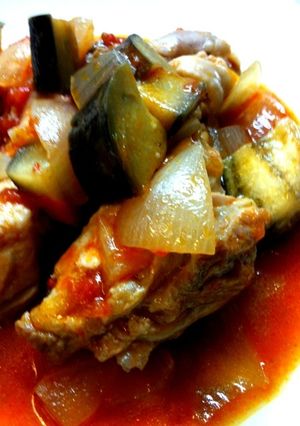 茄子と鶏肉のささっとトマト煮-レシピのメイン写真