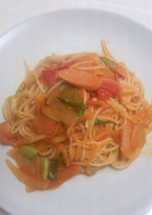 トマトとウインナーのパスタ-レシピのメイン写真