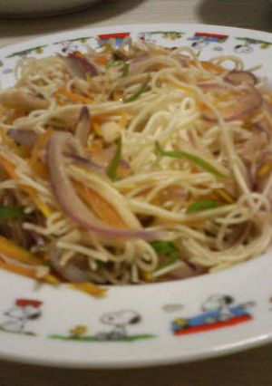 素麺とあまり野菜でビーフン風炒め-レシピのメイン写真