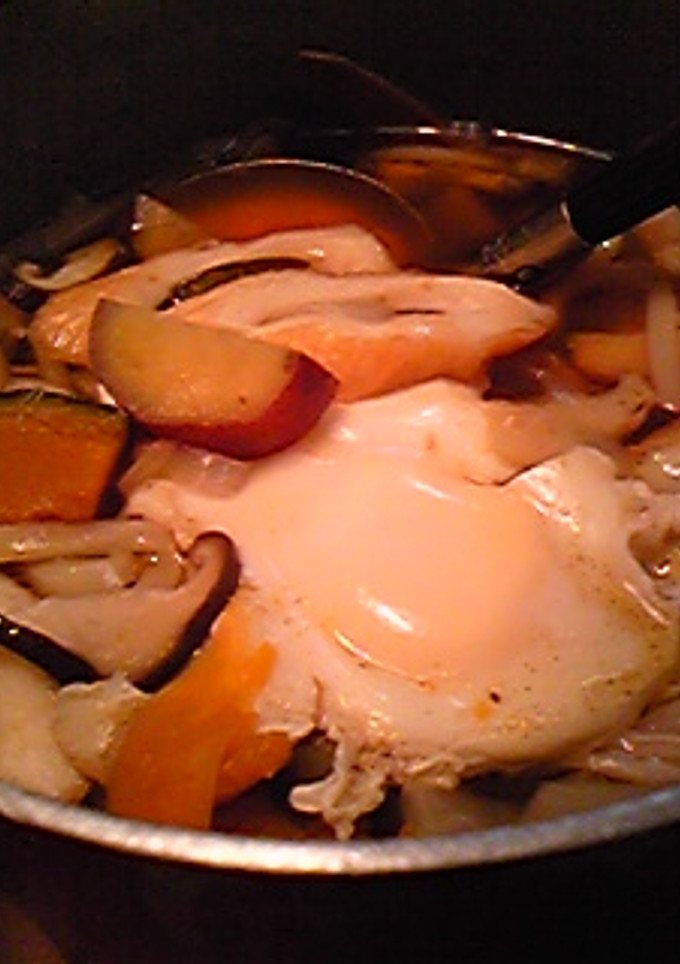 秋の激ウマお手軽鍋焼きうどん風-レシピのメイン写真