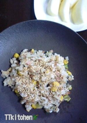 ＊食べ合せ＊蓮根と青梗菜の炒飯-レシピのメイン写真