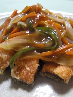 秋鮭の野菜たっぷり青じそドレあんかけ-レシピのメイン写真