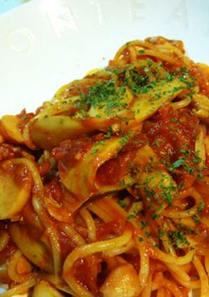 エリンギのピリ辛トマトソースパスタ-レシピのメイン写真