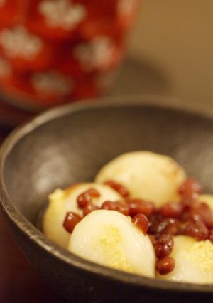 ま～るいおだんごで、洋風小豆ぜんざい♪-レシピのメイン写真